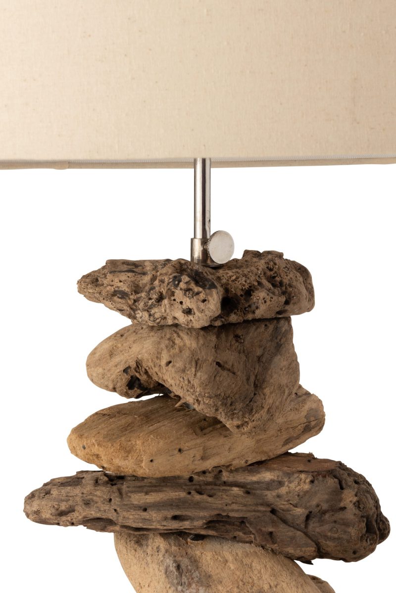 Natuurlijke wit met houten tafellamp Jolipa Driftwood - Afbeelding 5