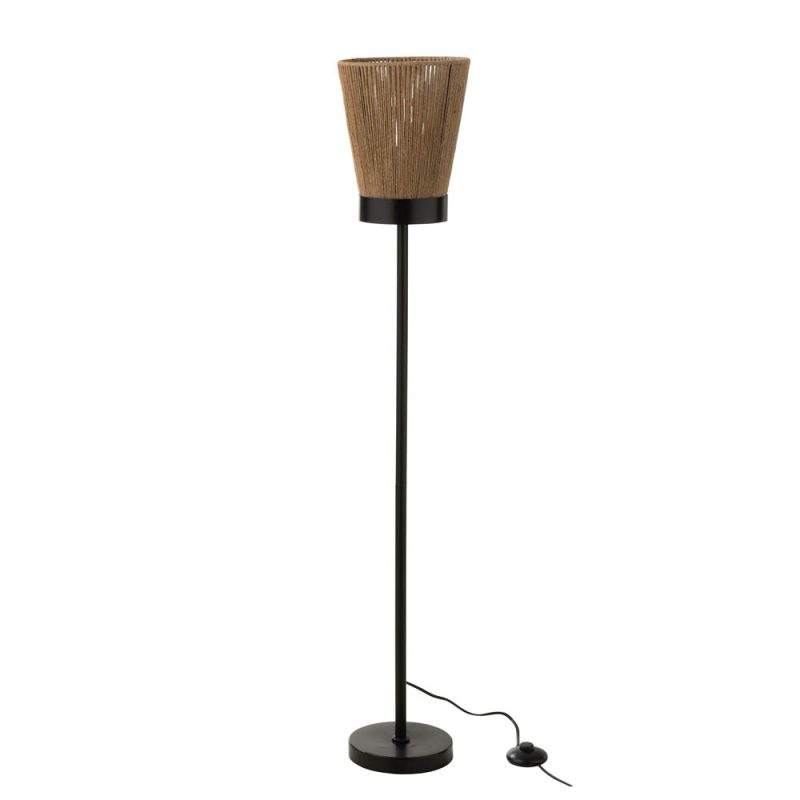 Natuurlijke zwart met beige vloerlamp Jolipa Luna - Afbeelding 2
