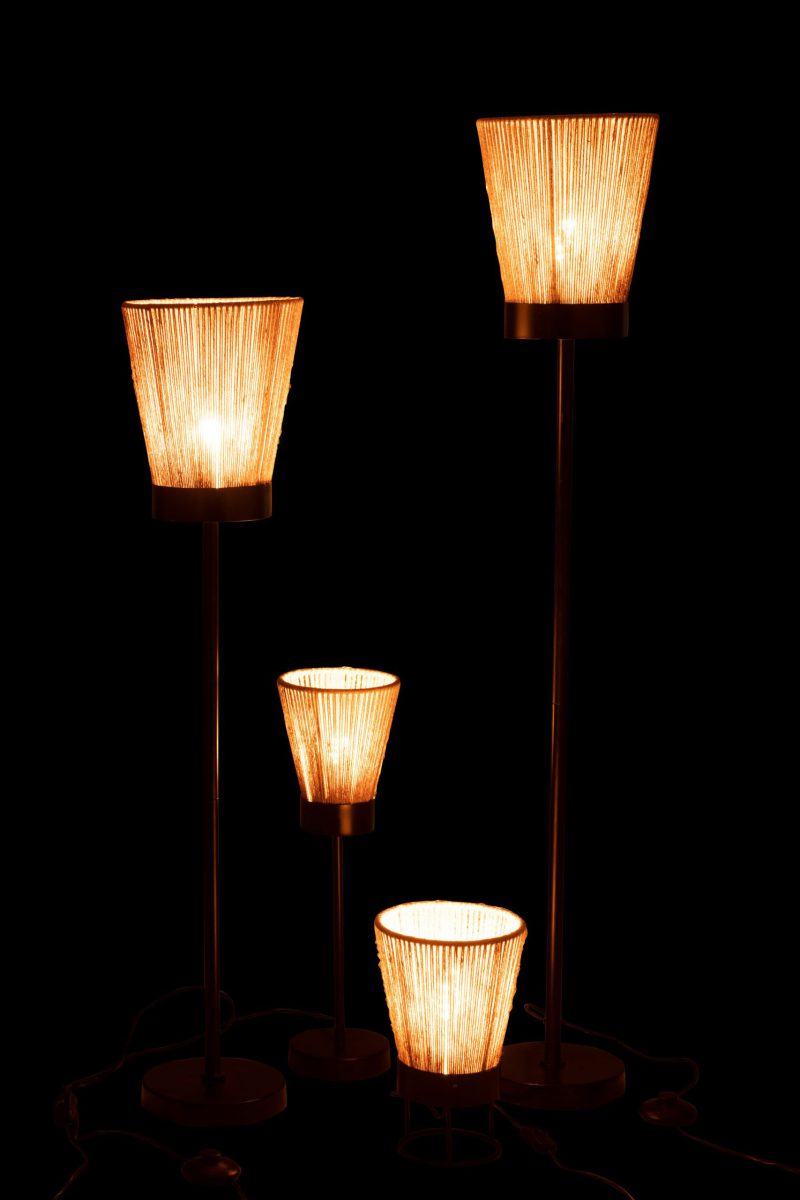 Natuurlijke zwart met beige vloerlamp Jolipa Luna - Afbeelding 7