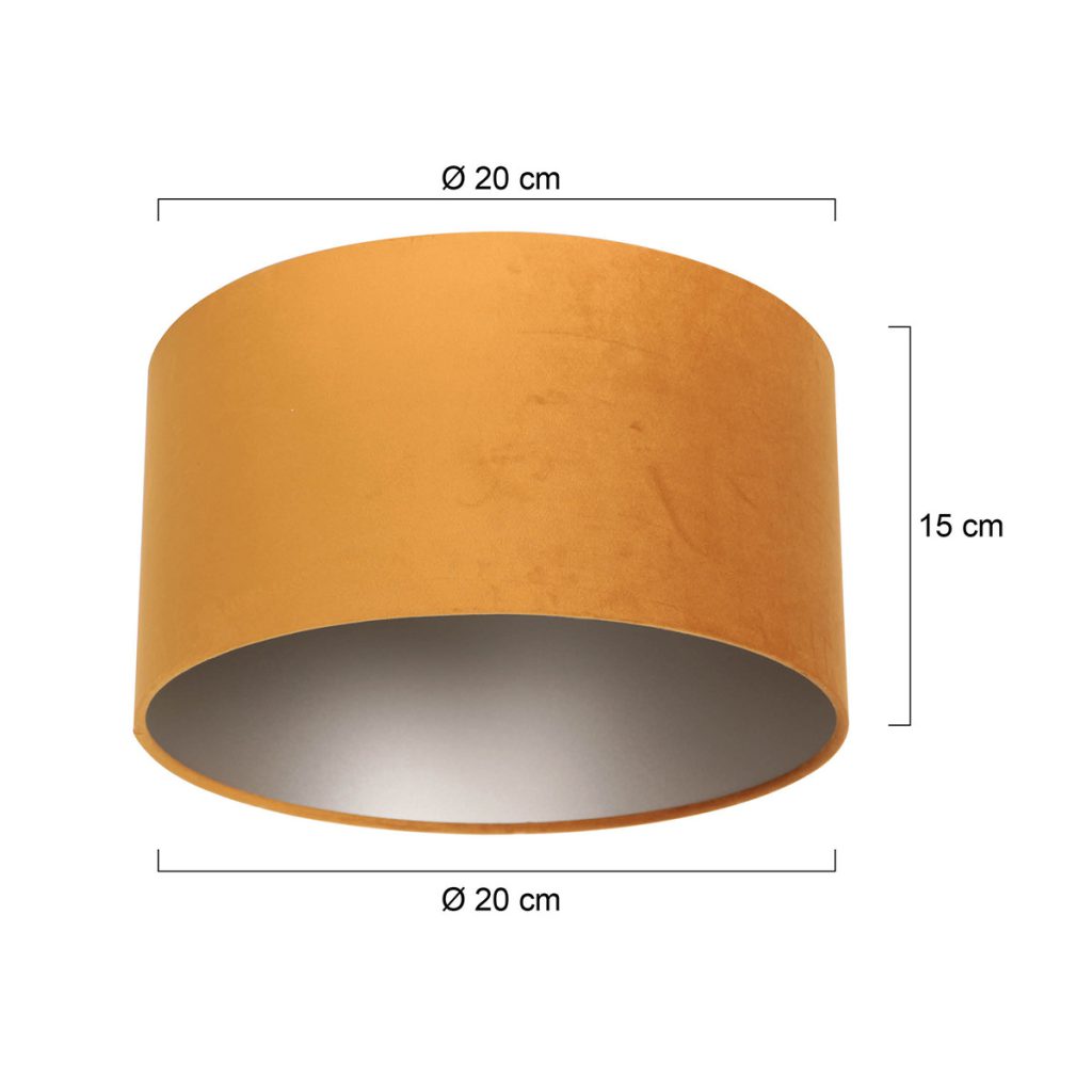 Moderne gouden velours lampenkap Steinhauer  - Ø 20 cm - Afbeelding 6