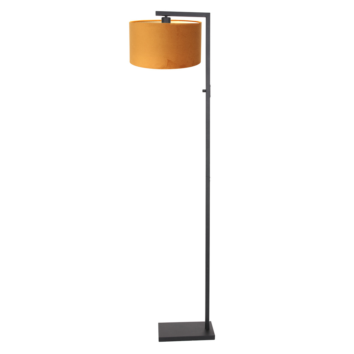 okergele-schemerlamp-met-zwart-armatuur-steinhauer-stang-8221zw