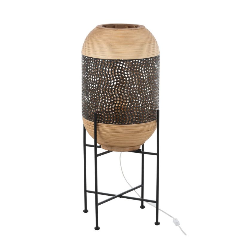 Oosterse tafellamp zwart met hout Jolipa Spirit - Afbeelding 2