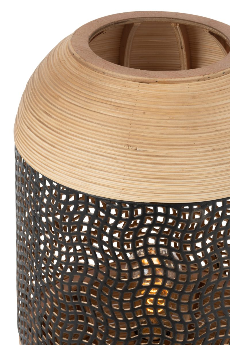 Oosterse tafellamp zwart met hout Jolipa Spirit - Afbeelding 6