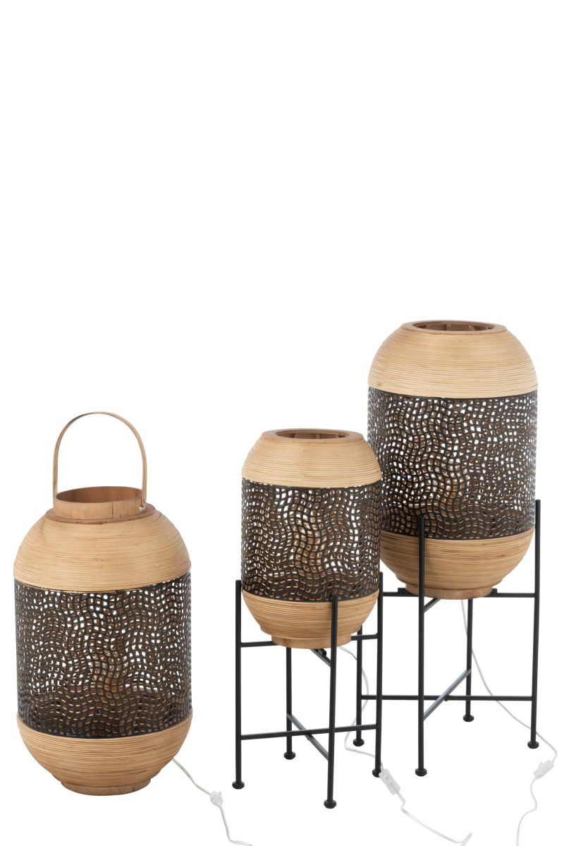 Oosterse tafellamp zwart met hout Jolipa Spirit - Afbeelding 7