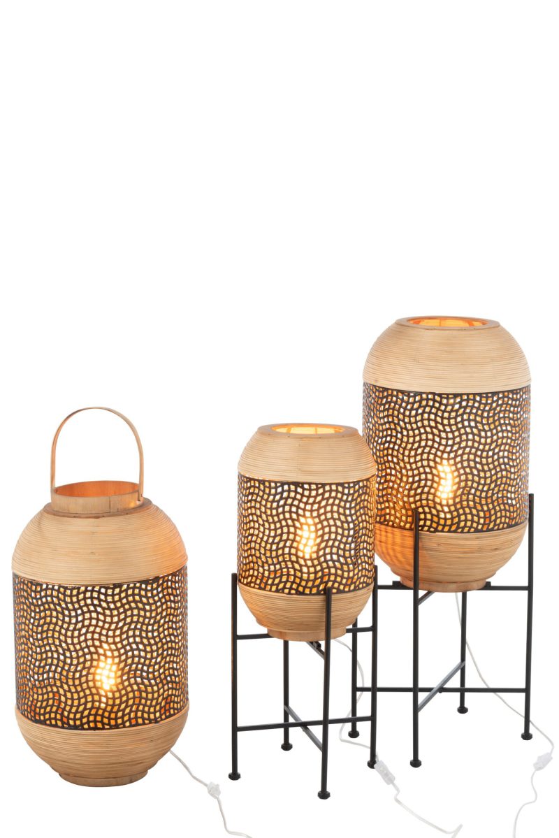 Oosterse tafellamp zwart met hout Jolipa Spirit - Afbeelding 8