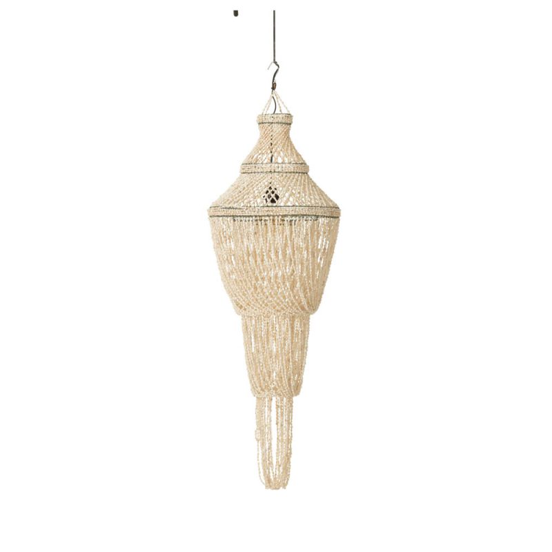 Oosterse witte hanglamp met kraaltjes Jolipa Daisy - Afbeelding 2