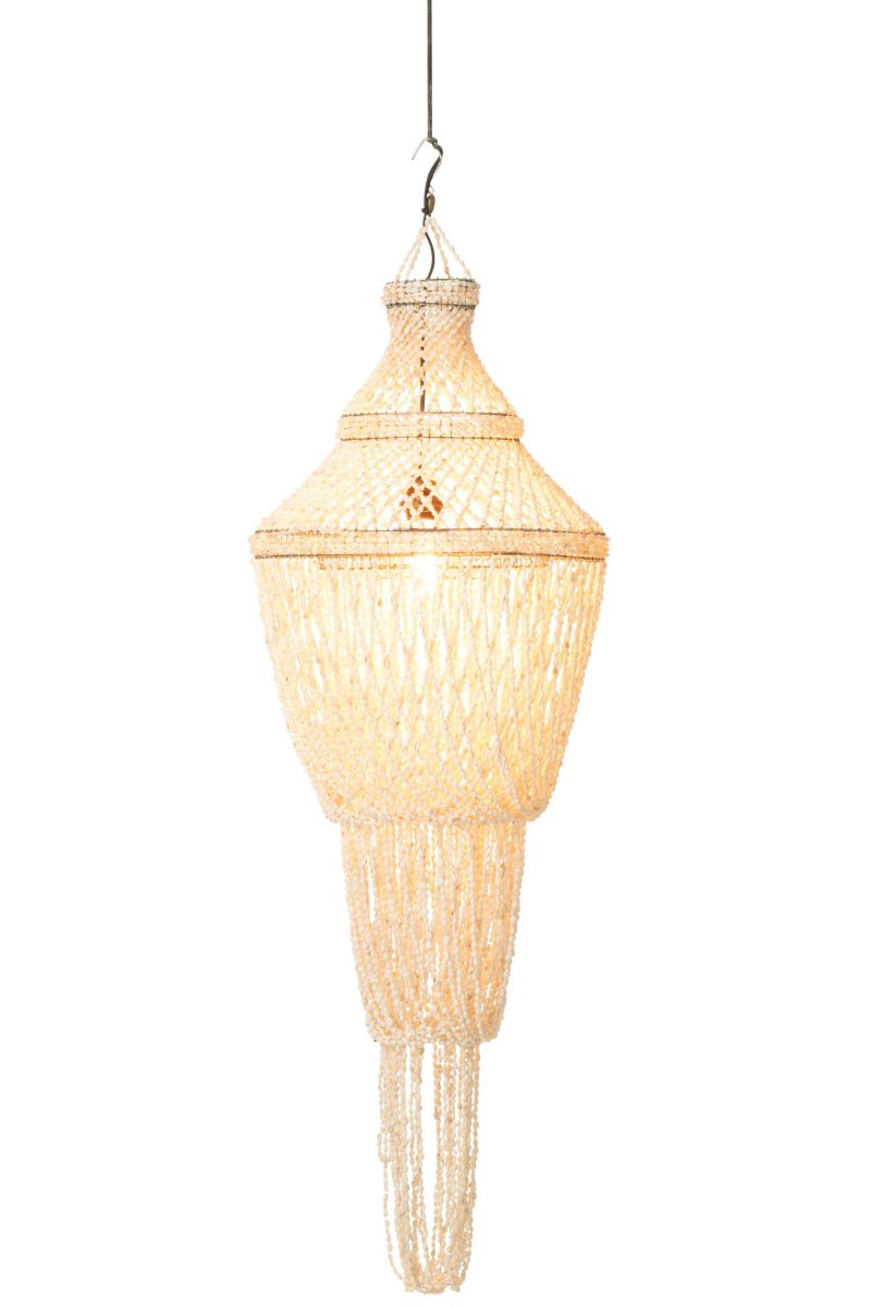 Oosterse witte hanglamp met kraaltjes Jolipa Daisy - Afbeelding 4