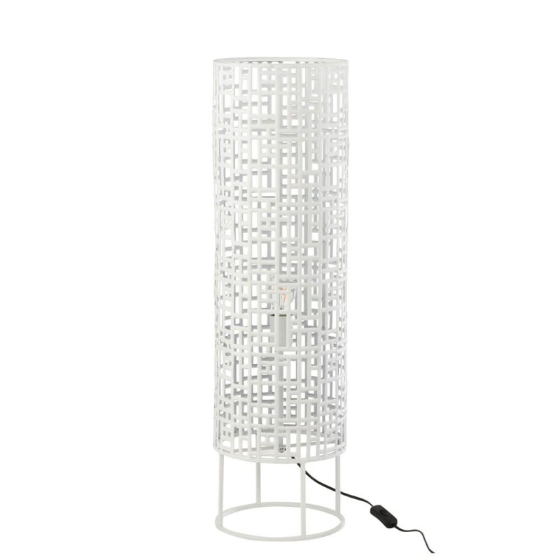 Oosterse witte houten tafellamp Jolipa Lila - Afbeelding 2
