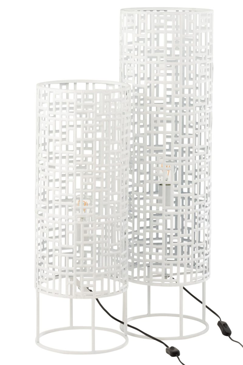 Oosterse witte houten tafellamp Jolipa Lila - Afbeelding 5