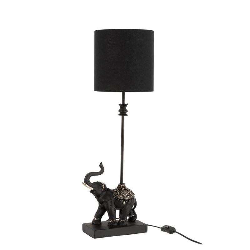 Oosterse zwarte tafellamp olifant Jolipa Elephant poly - Afbeelding 2