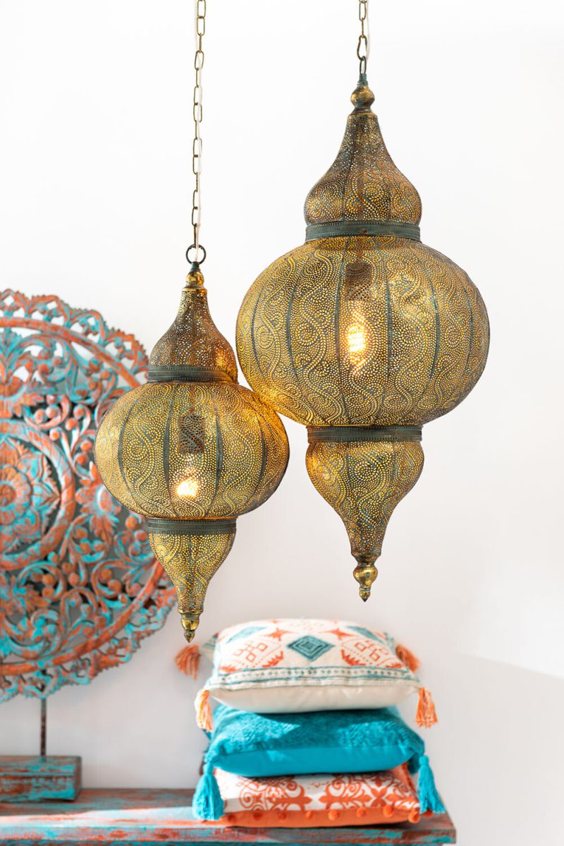 Oriëntaalse gouden metalen hanglamp Jolipa Judy - Afbeelding 3