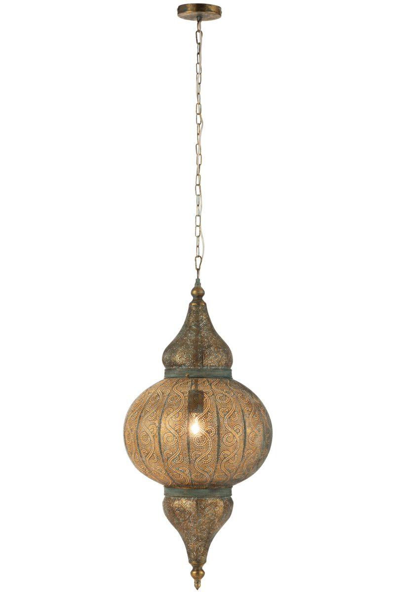 Oriëntaalse gouden metalen hanglamp Jolipa Judy - Afbeelding 4