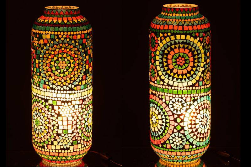 Oriëntaalse multicolor tafellamp vaas Jolipa Eki - Afbeelding 2