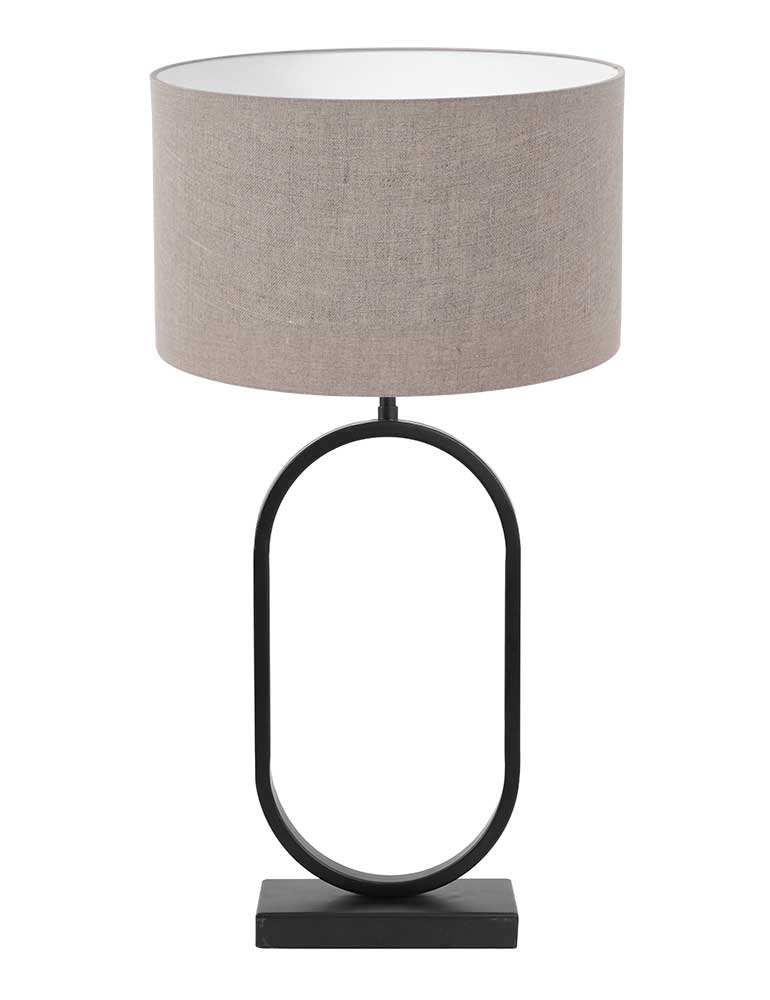 ovalen-tafellamp-met-taupe-kap-light-living-jamiri-zwart-3566zw-1