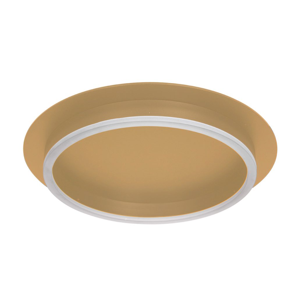 Ronde gouden plafonnière metaal/glas Steinhauer Ringlux - Afbeelding 2