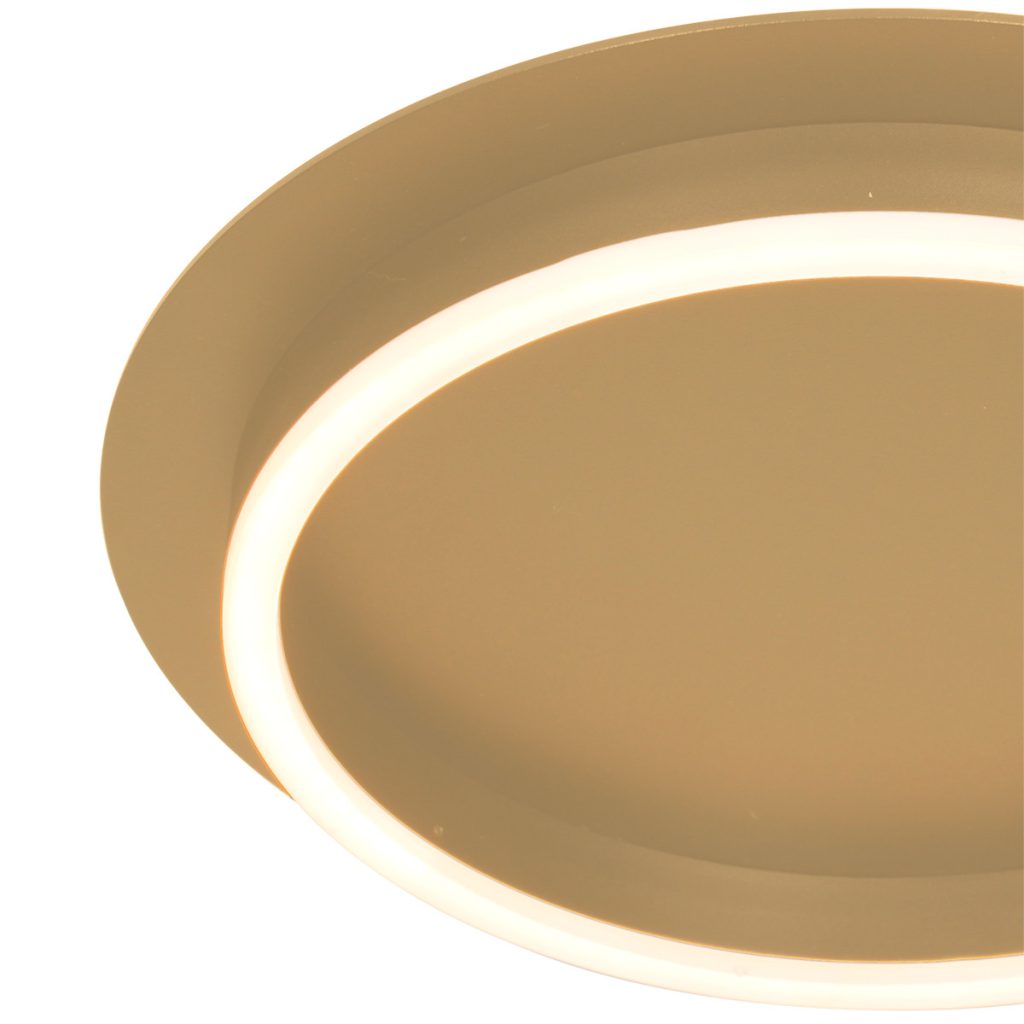 Ronde gouden plafonnière metaal/glas Steinhauer Ringlux - Afbeelding 4