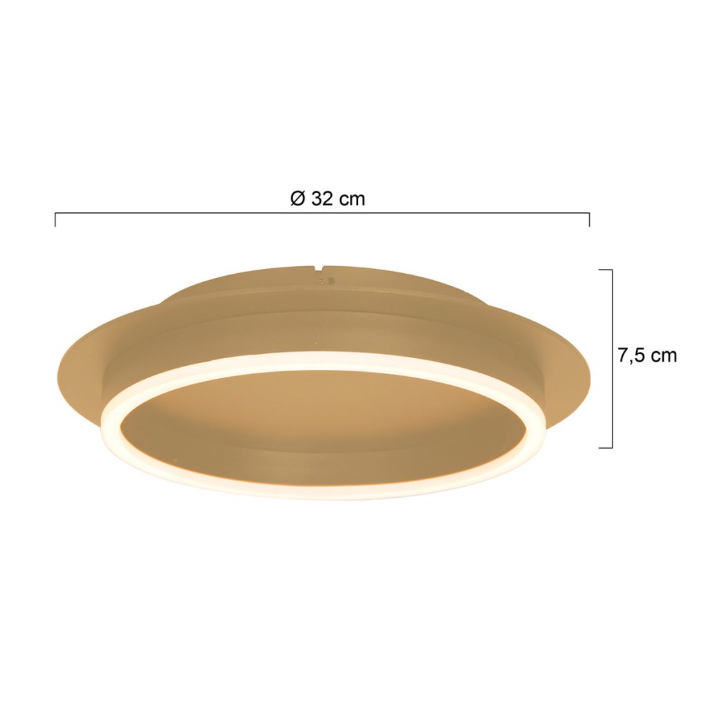 Ronde gouden plafonnière metaal/glas Steinhauer Ringlux - Afbeelding 7