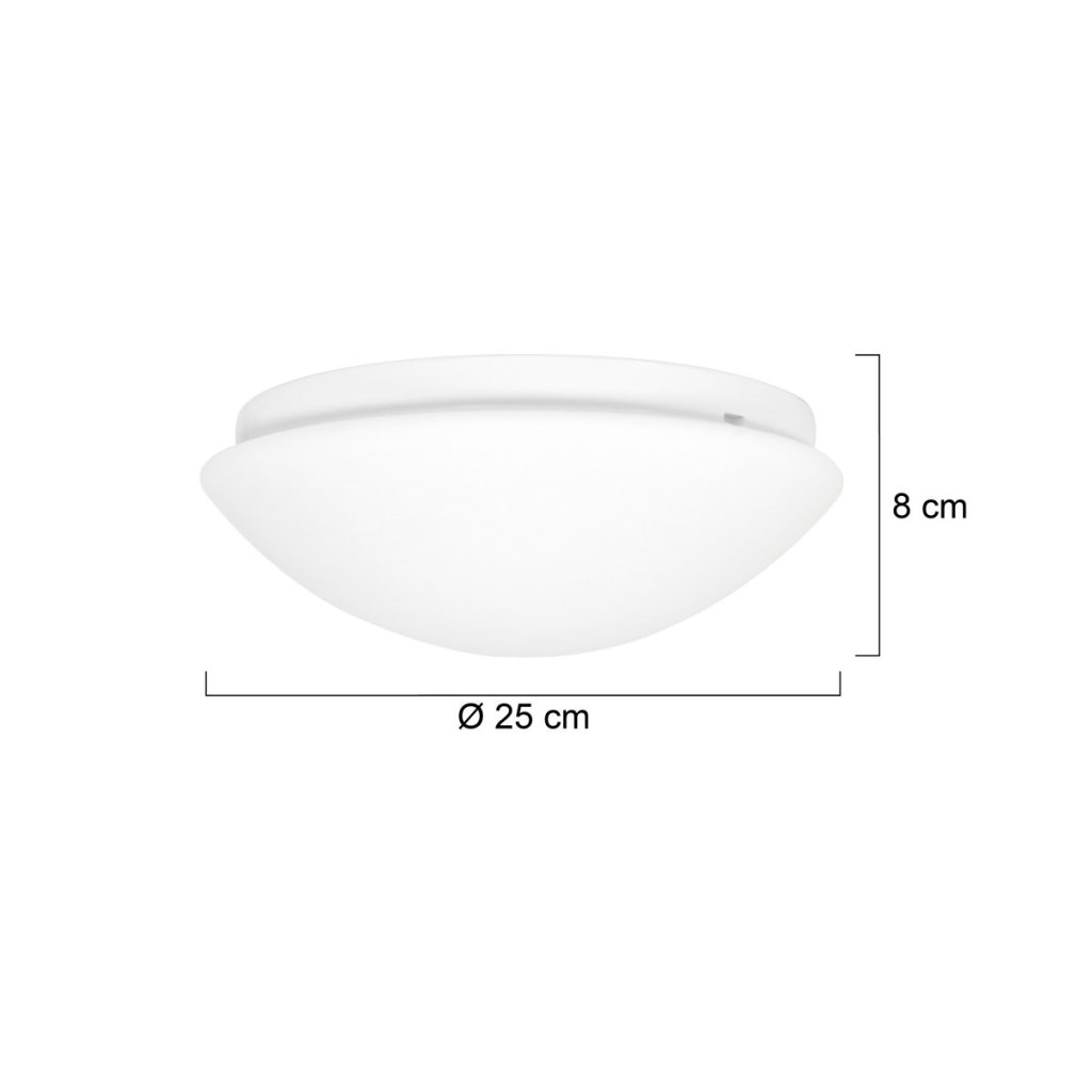 Moderne metalen witte glazen plafonnière Steinhauer Ceiling and wall - Afbeelding 6