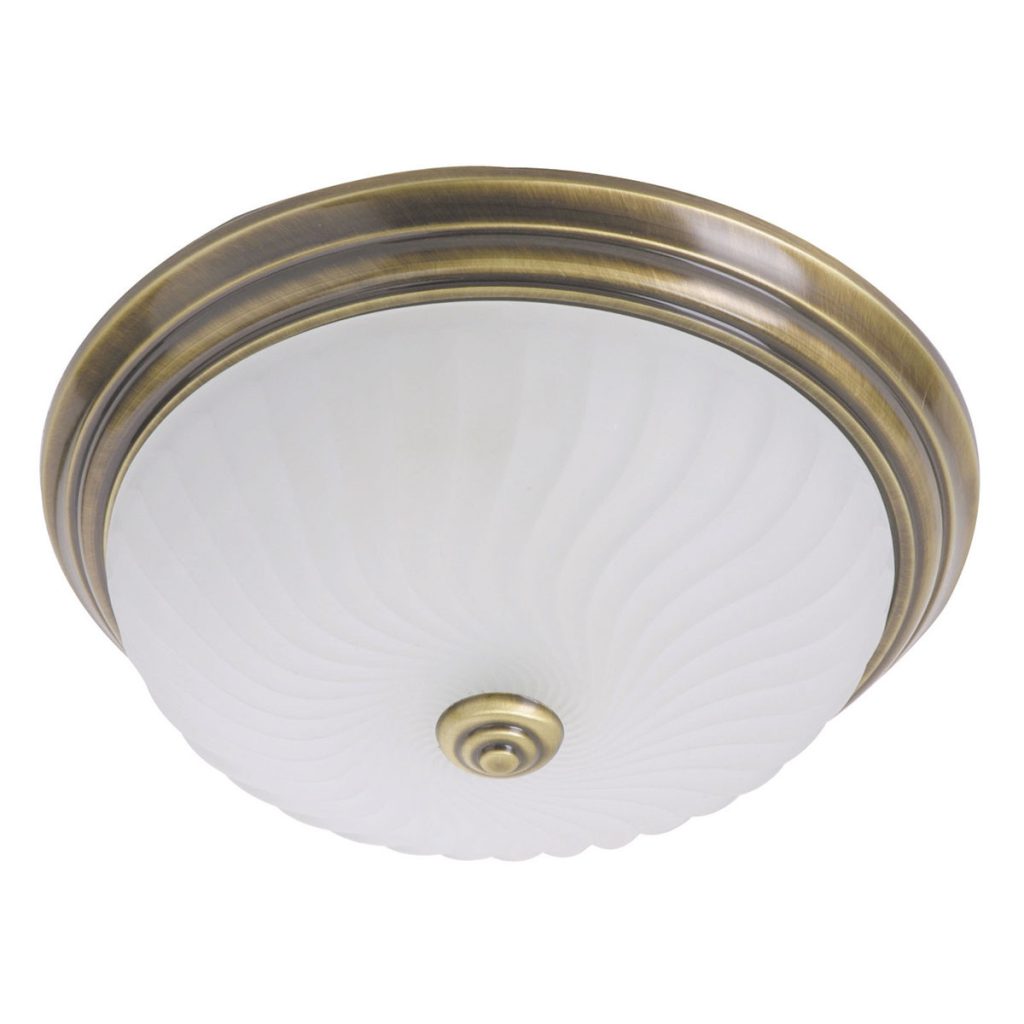 Klassieke bronzen metalen glazen plafonnière Steinhauer Ceiling and wall - Afbeelding 2