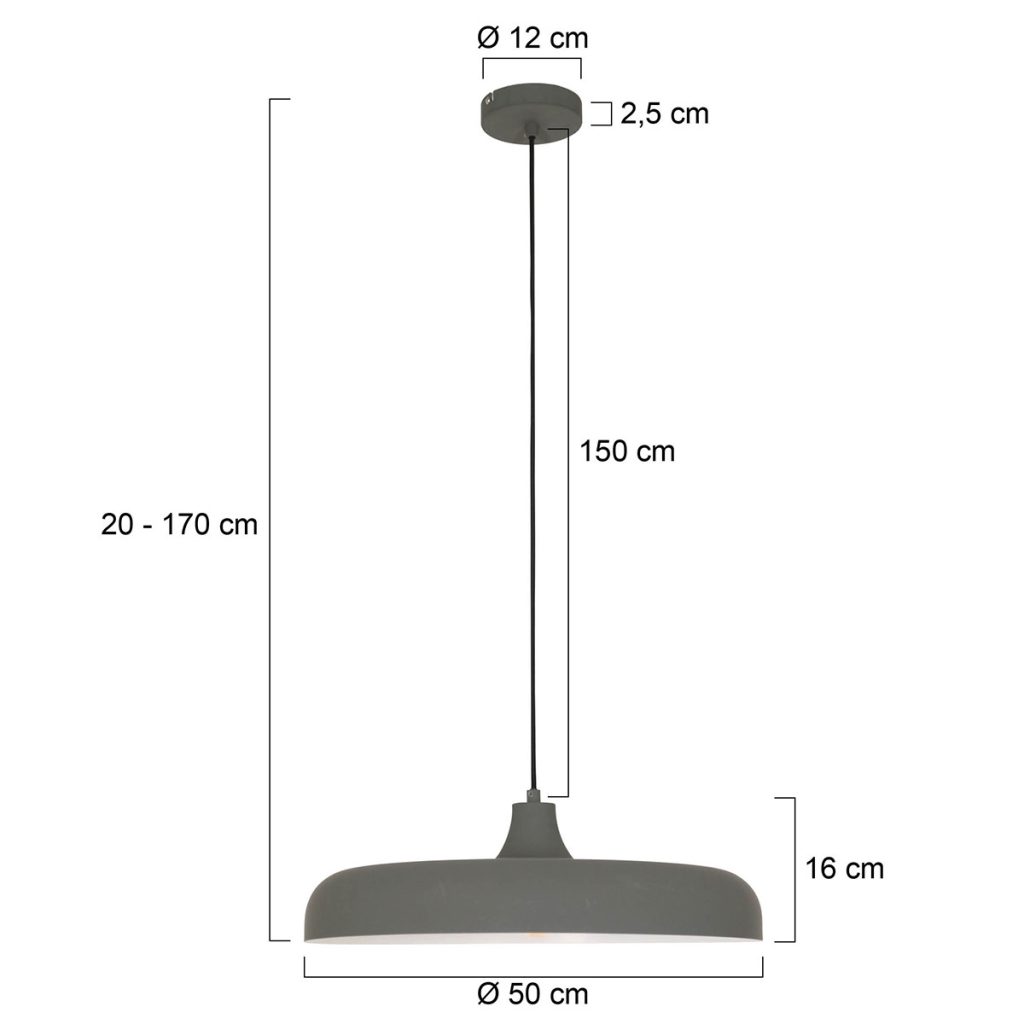 Retro grijze metalen hanglamp Steinhauer Krisip - Afbeelding 6