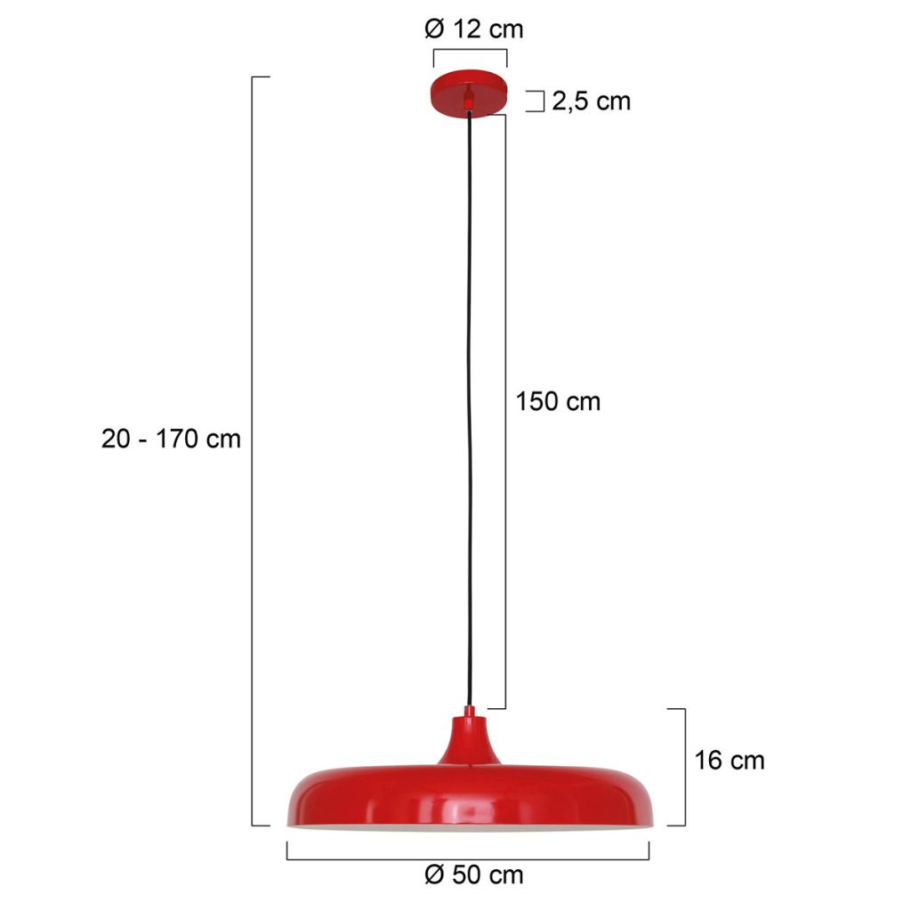 Retro rode metalen hanglamp Steinhauer Krisip - Afbeelding 7
