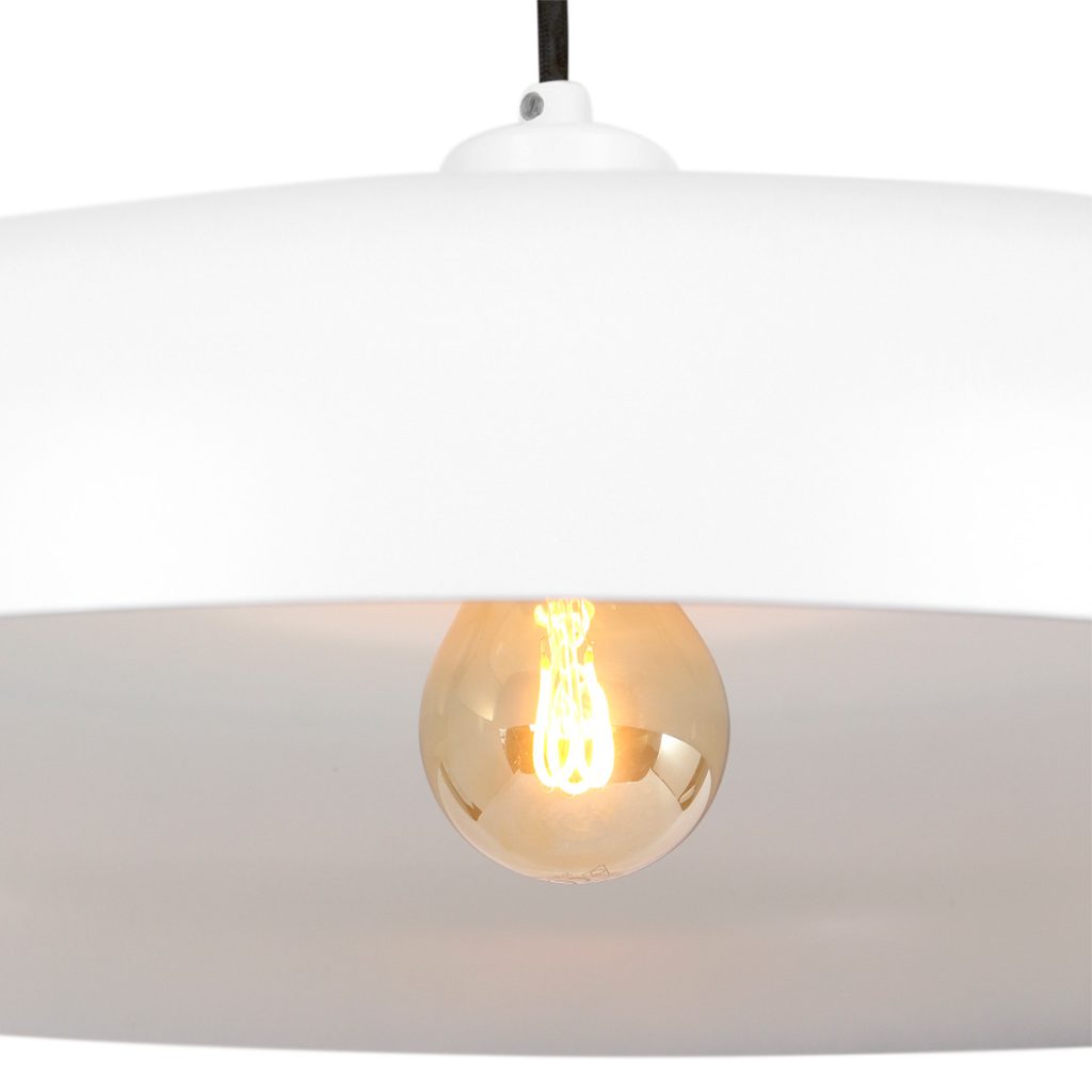Retro witte metalen hanglamp Steinhauer Krisip - Afbeelding 3