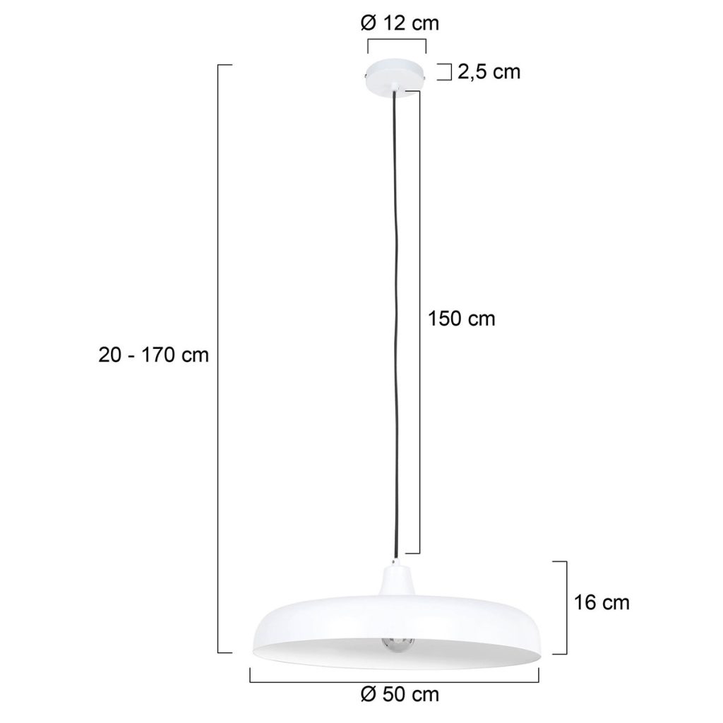 Retro witte metalen hanglamp Steinhauer Krisip - Afbeelding 6