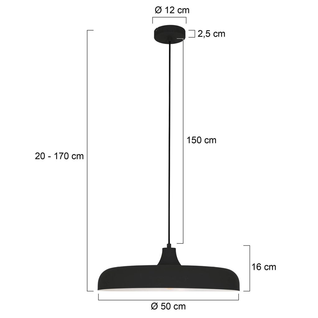Retro metalen hanglamp zwart Steinhauer Krisip - Afbeelding 6