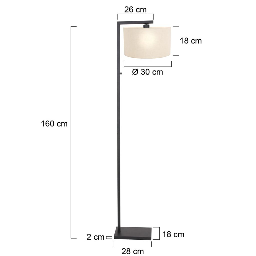 Trendy zwarte vloerlamp metaal Steinhauer Stang - Afbeelding 6