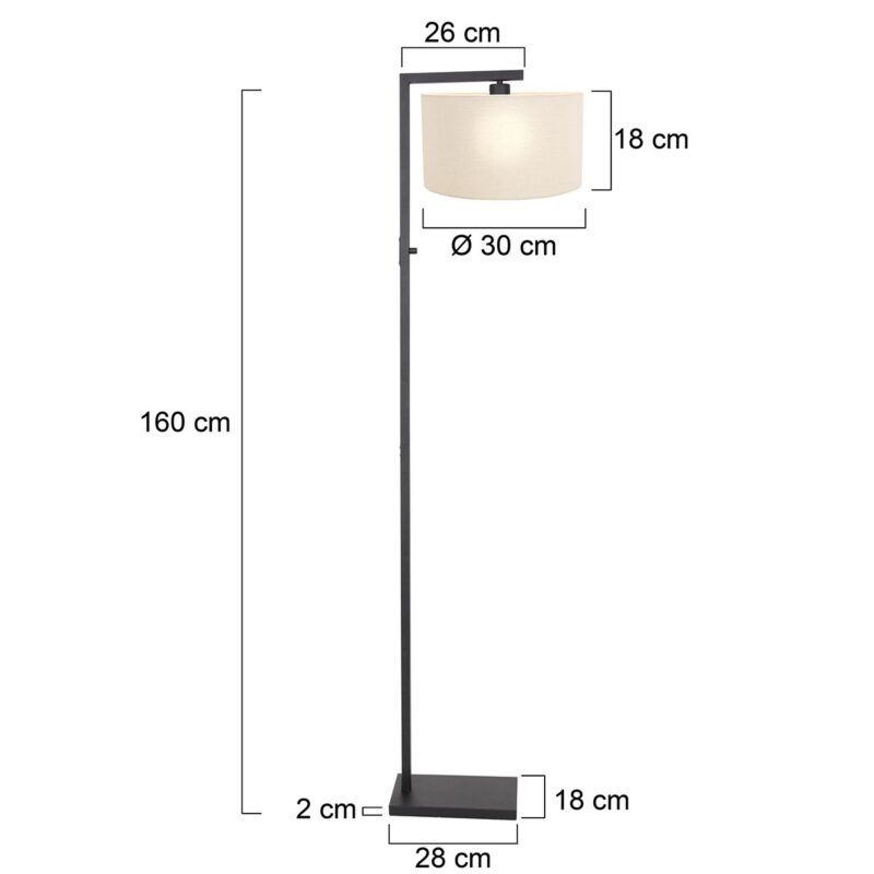Trendy zwarte vloerlamp metaal Steinhauer Stang - Afbeelding 6
