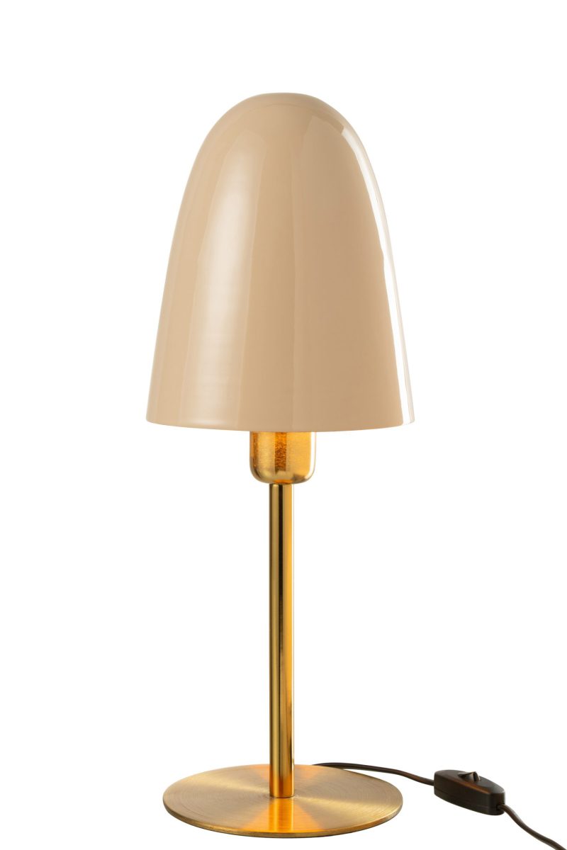 Retro beige met gouden tafellamp Jolipa Cleo - Afbeelding 4