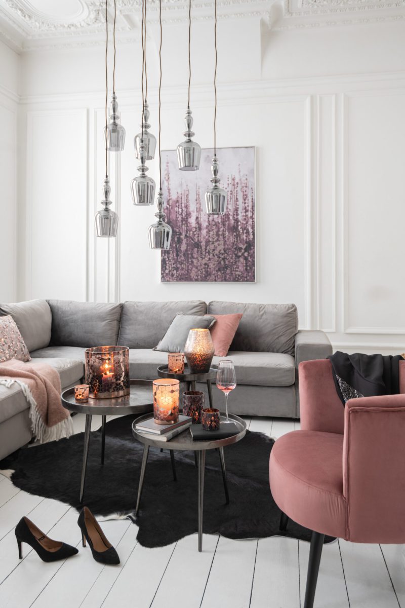 Retro blauwe glazen hanglamp Jolipa Baron - Afbeelding 4