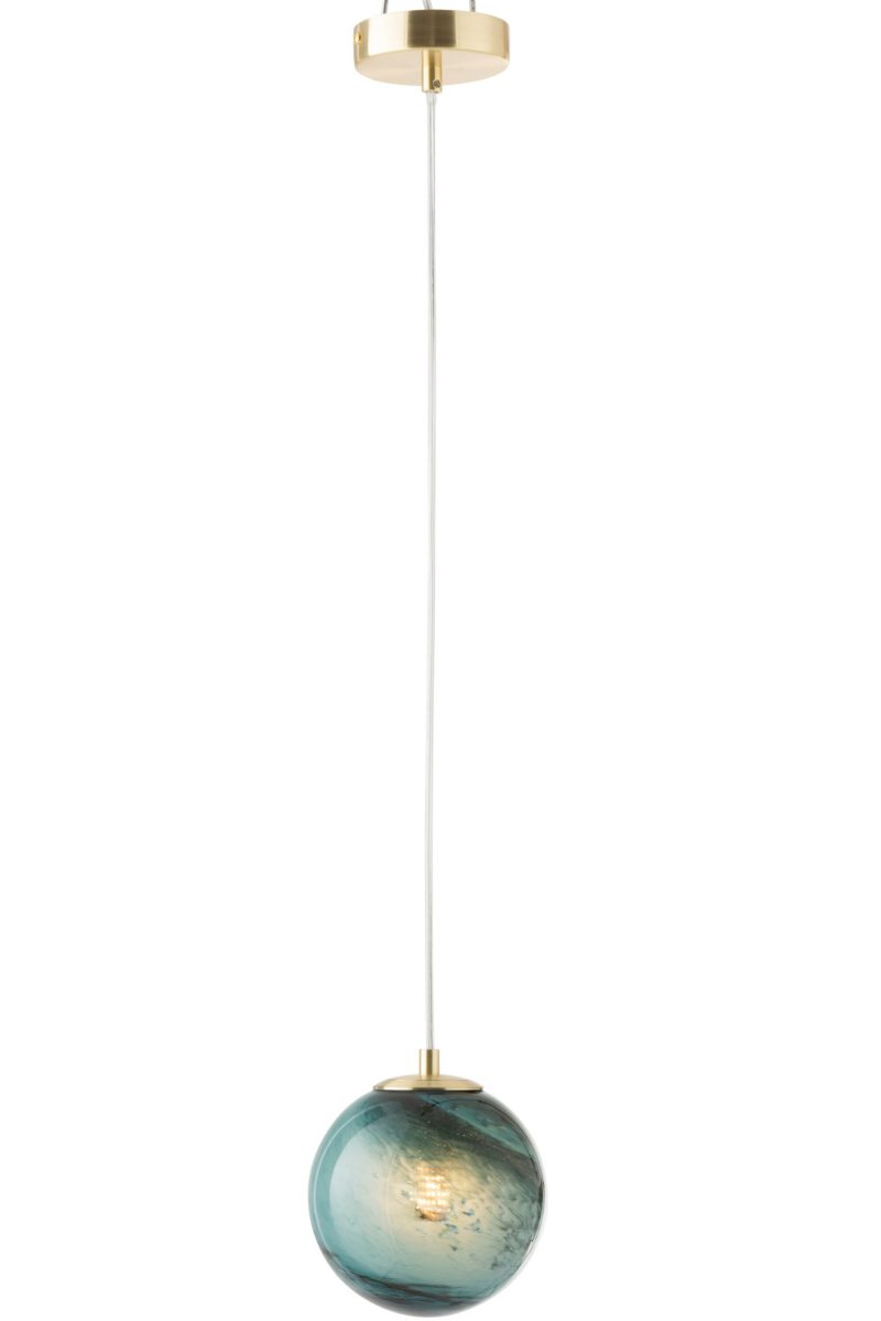 Retro blauwe glazen hanglamp Jolipa Dany - Afbeelding 3