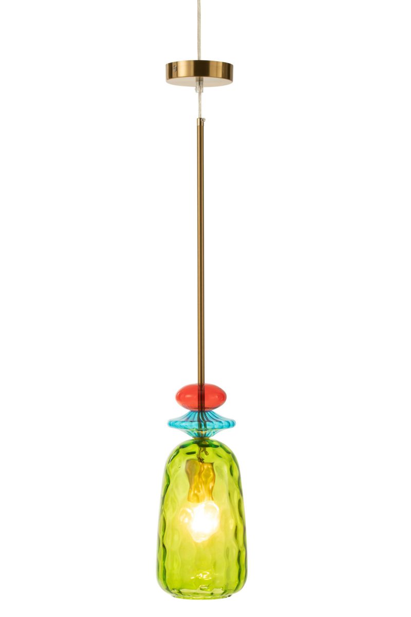 Retro glazen hanglamp multicolor Jolipa Laurence - Afbeelding 4