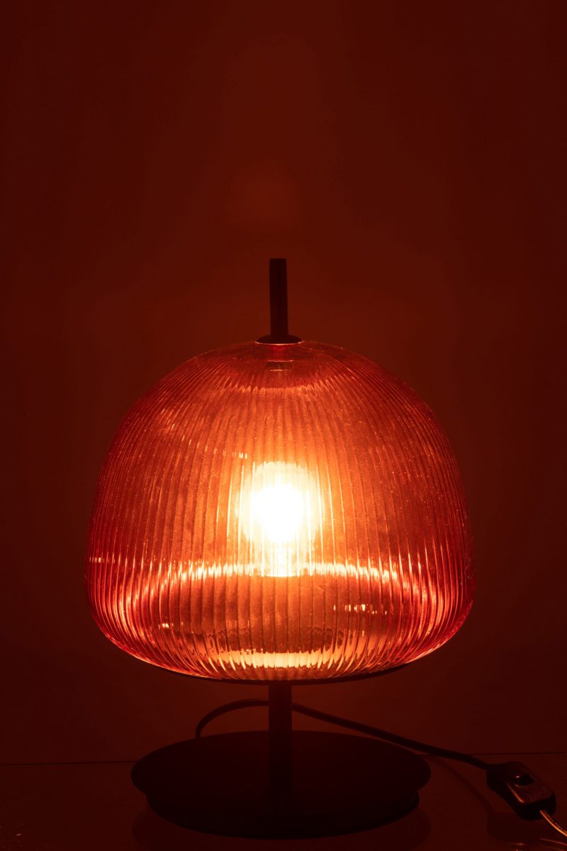 Retro glazen tafellamp rood Jolipa Oasis - Afbeelding 4