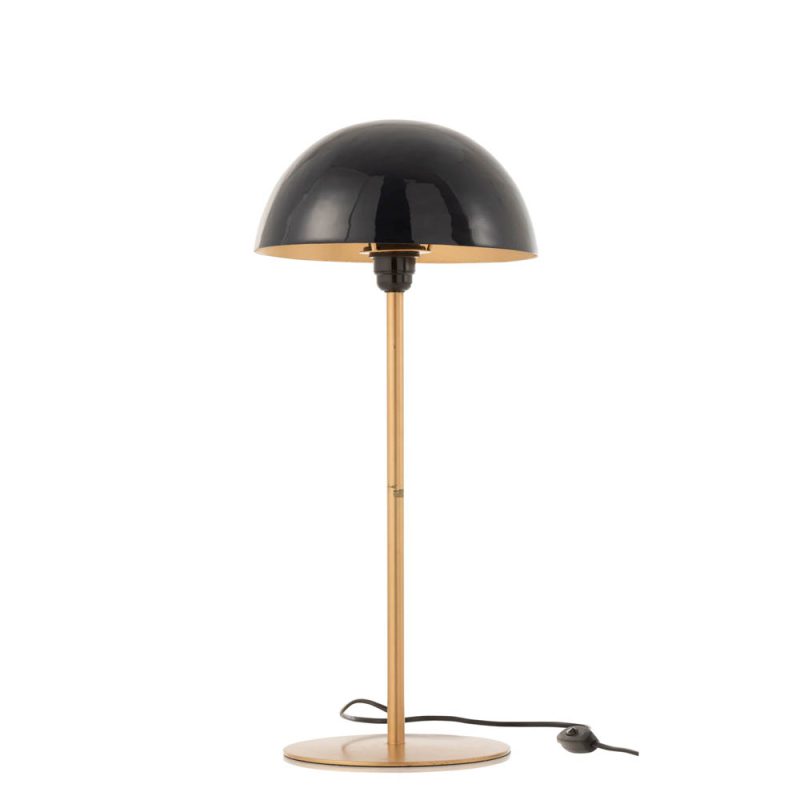 Retro goud met zwarte tafellamp Jolipa Mushroom - Afbeelding 2