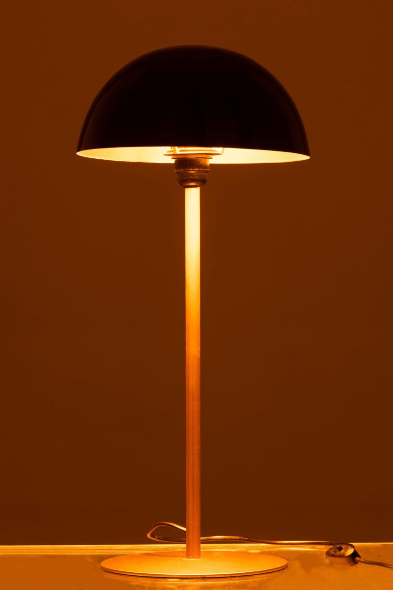 Retro goud met zwarte tafellamp Jolipa Mushroom - Afbeelding 4