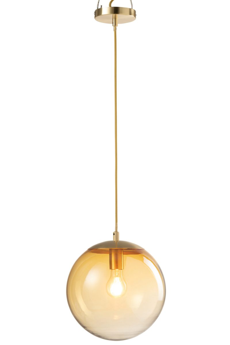 Retro gouden hanglamp rookglas Jolipa Orb - Afbeelding 4