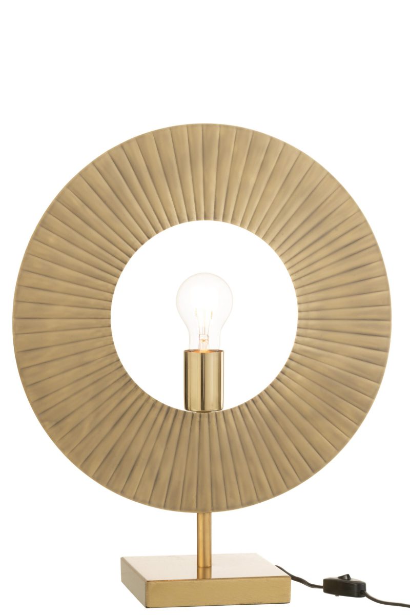 Retro gouden ronde tafellamp Jolipa Casey - Afbeelding 4