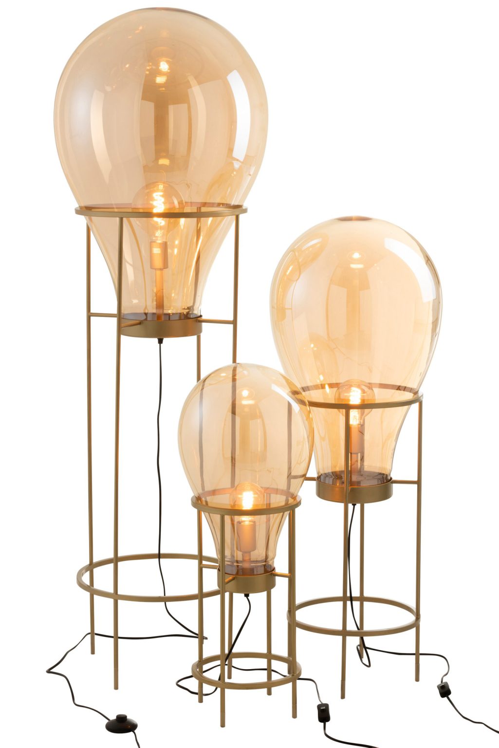 Retro gouden rookglazen vloerlamp Jolipa Air balloon - Afbeelding 4