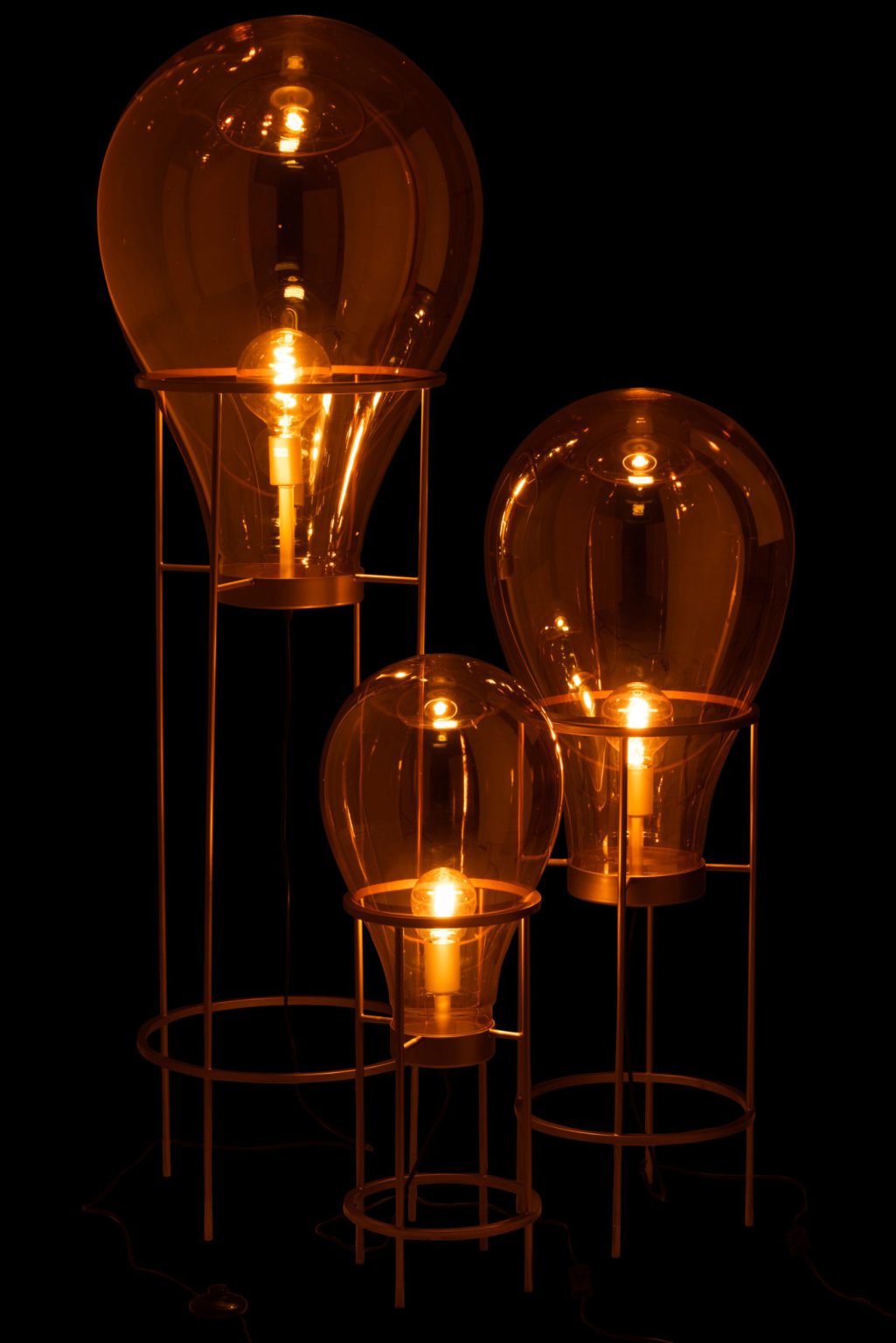 Retro gouden rookglazen vloerlamp Jolipa Air balloon - Afbeelding 5