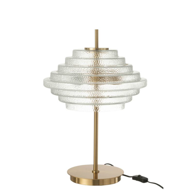 Retro gouden tafellamp glazen kap Jolipa Duffy - Afbeelding 2