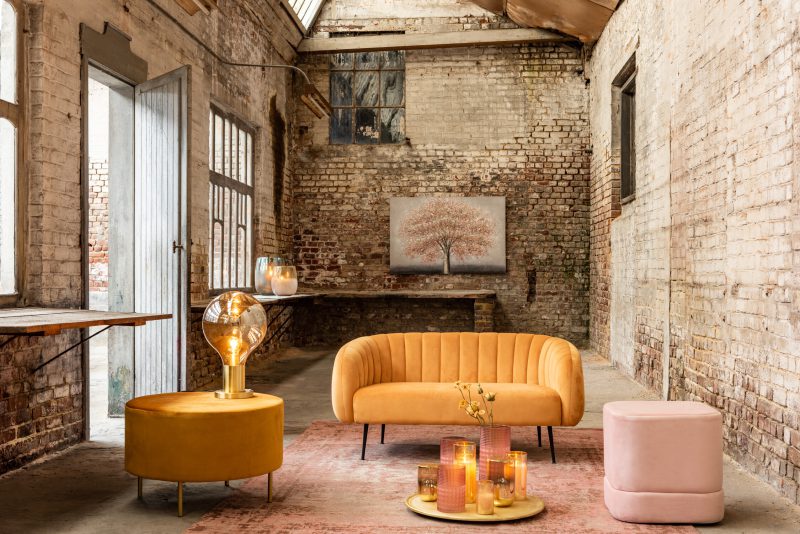 Retro gouden tafellamp met rookglas Jolipa Ruby - Afbeelding 6