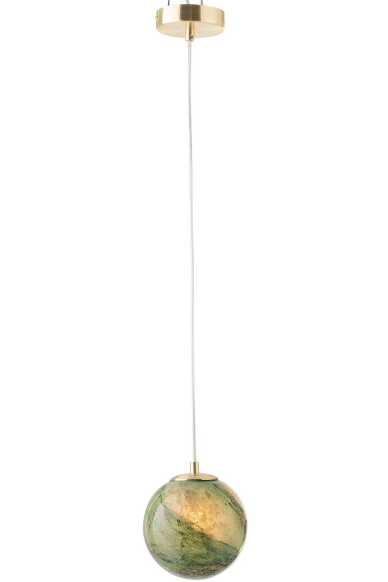 Retro groene bolvormige hanglamp Jolipa Dany - Afbeelding 3