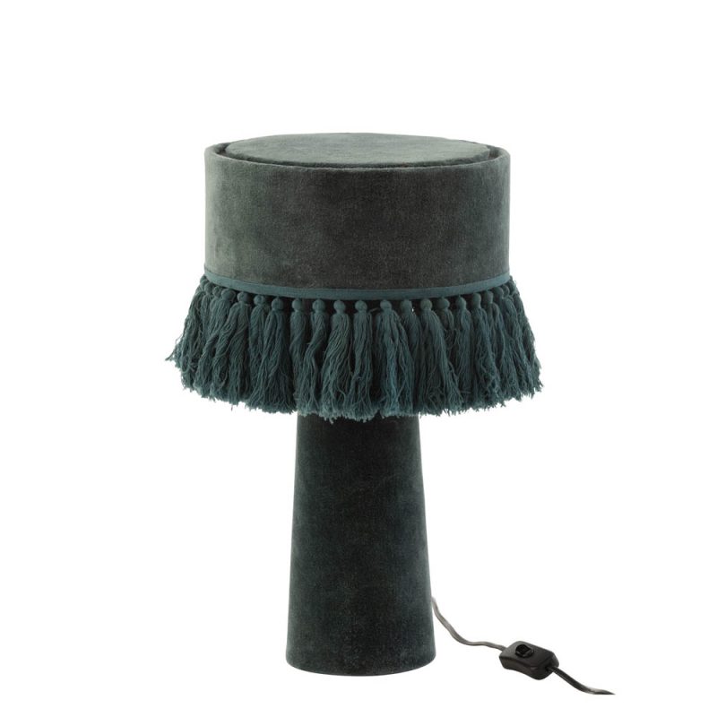 Retro groene gestoffeerde tafellamp Jolipa Eve - Afbeelding 2