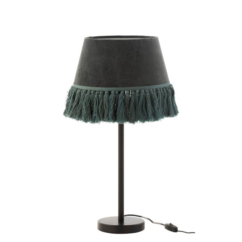 Retro groene gestoffeerde tafellamp Jolipa Eve - Afbeelding 2