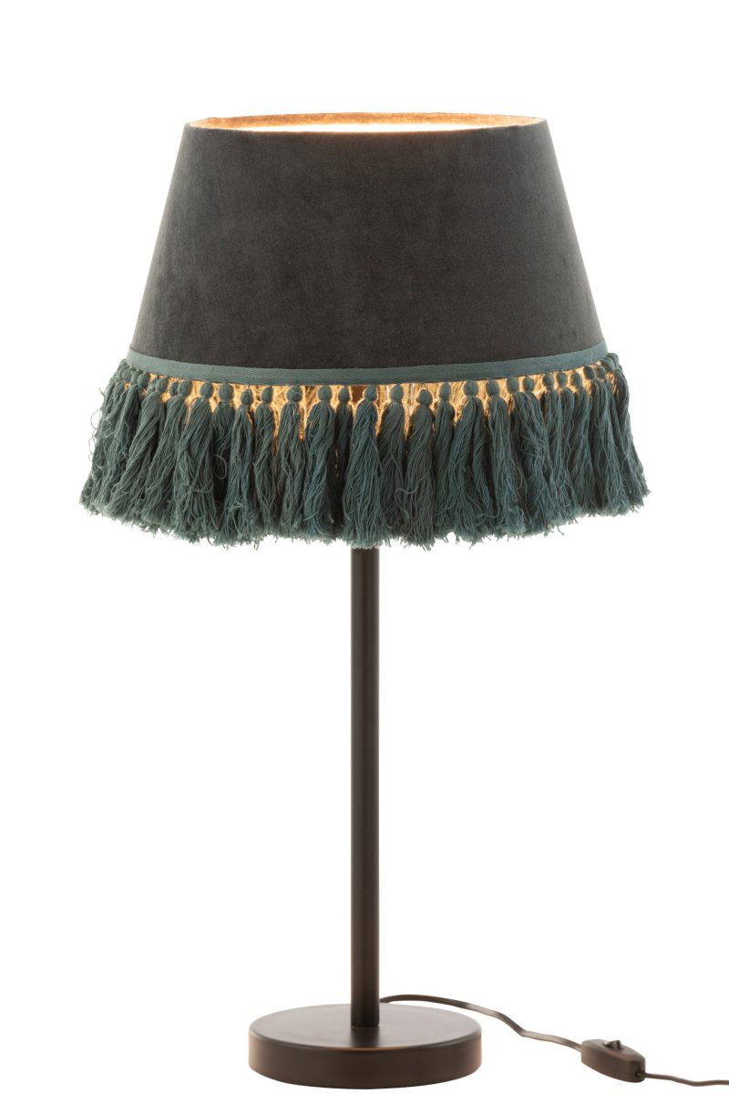Retro groene gestoffeerde tafellamp Jolipa Eve - Afbeelding 4