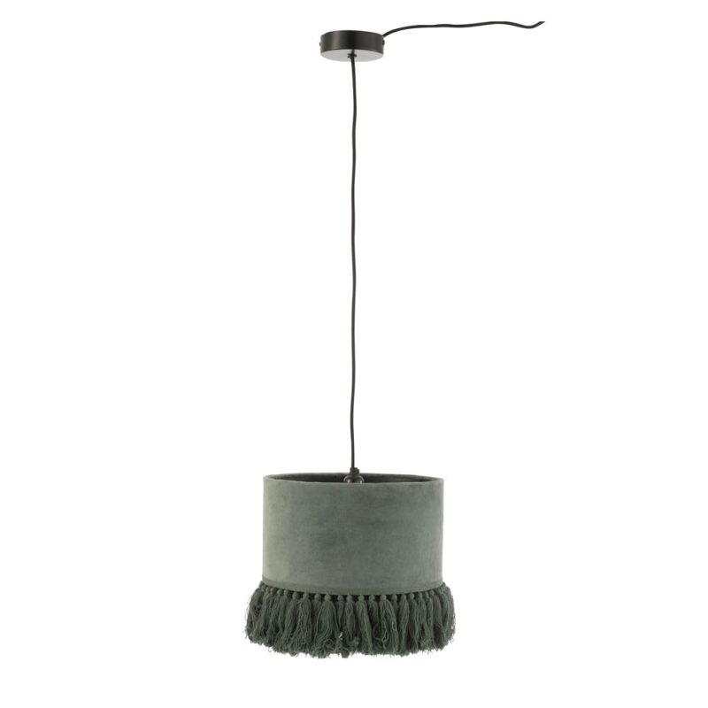 Retro groene hanglamp fluweellook Jolipa Eve - Afbeelding 2