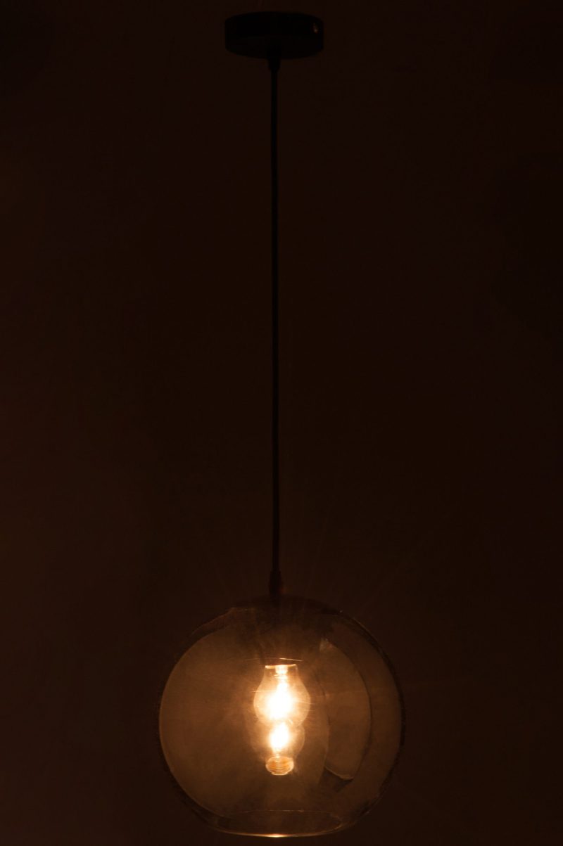 Retro hanglamp zwart rookglas Jolipa Koba - Afbeelding 5