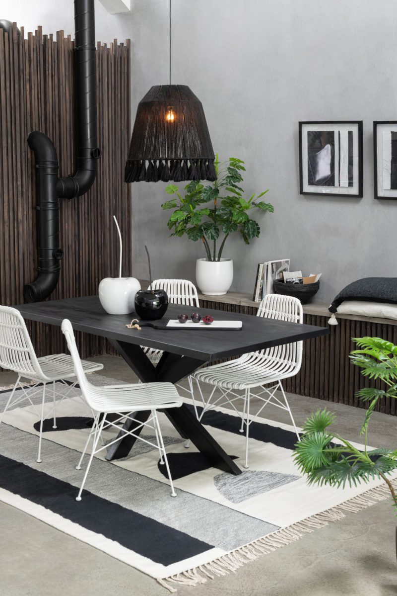 Retro hanglamp zwart touw Jolipa Celia - Afbeelding 3